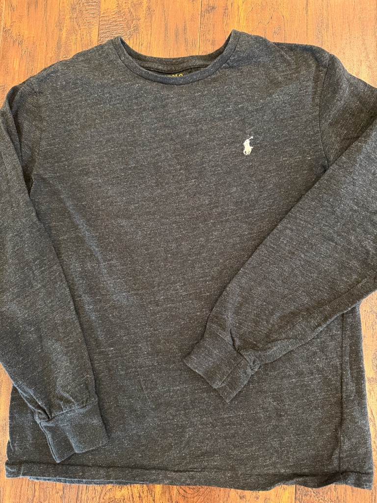 Polo By Ralph Lauren Charcoal Heather Long-Sleeve Crew Shirt